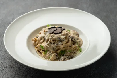 Fresh mushroom medley infused with black truffle oil at Secret Oven restaurant