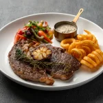 Pan-seared Australian Wagyu ribeye steak with garlic and thyme at Secret Oven, Koh Samui