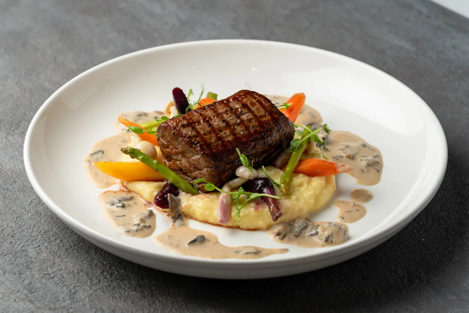 Perfectly grilled Australian tenderloin steak with herb butter at Secret Oven, Lamai Koh Samui